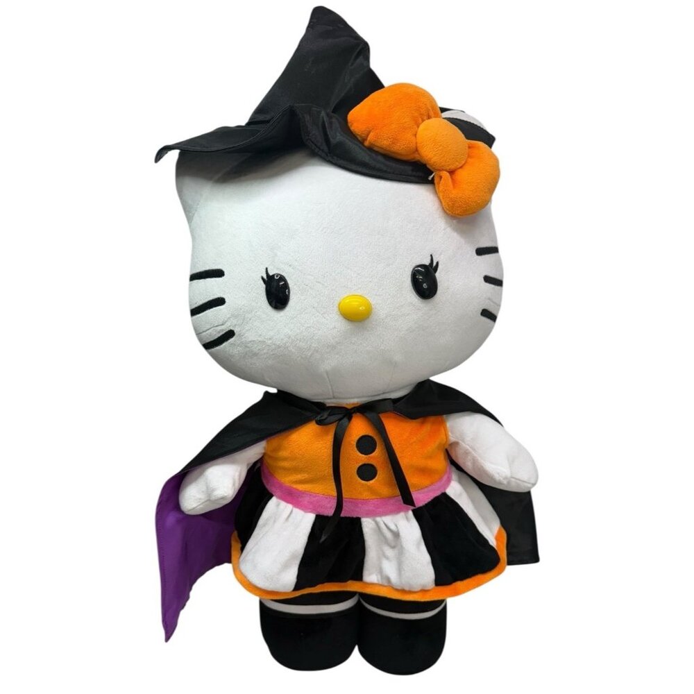 Hello Kitty Halloween Door Greeter 27" Plush Magic Cat Witch Gemmy 2016 Jumbo